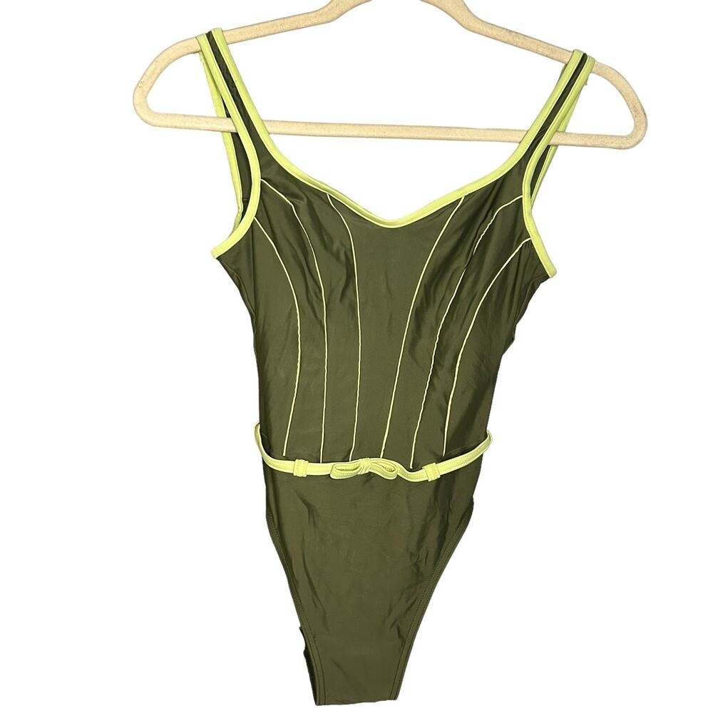 Vintage Green One Piece Bathing Suit